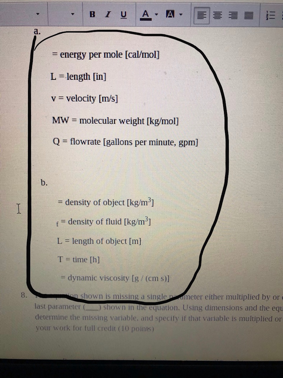 Determine If The Following Equations Are Dimension Chegg Com