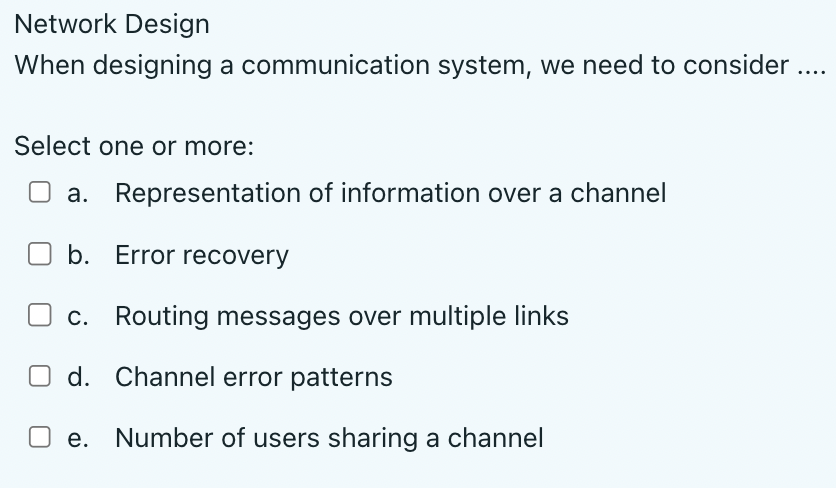 Solved Network Design When designing a communication system, | Chegg.com