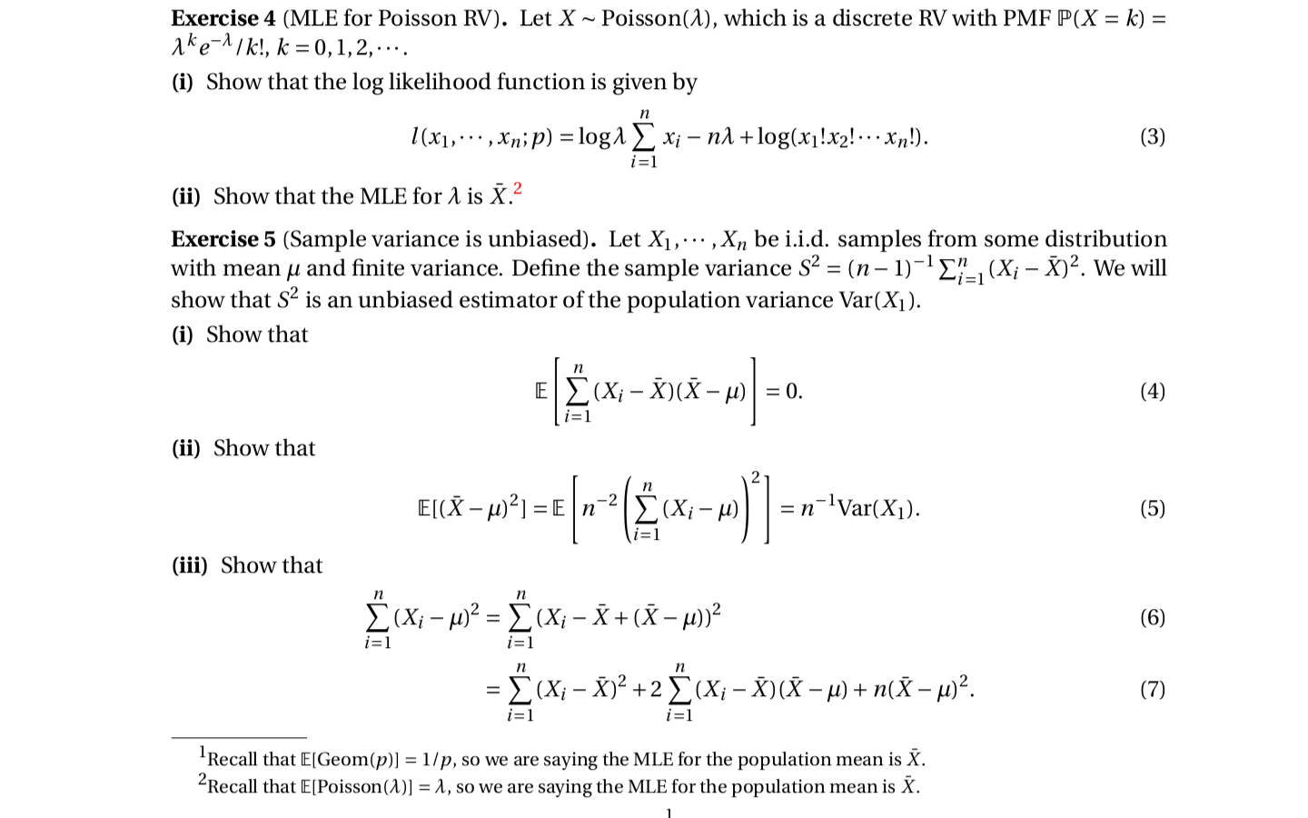 Solved Exercise 4 Mle For Poisson Rv Let X Poisson 1 Chegg Com