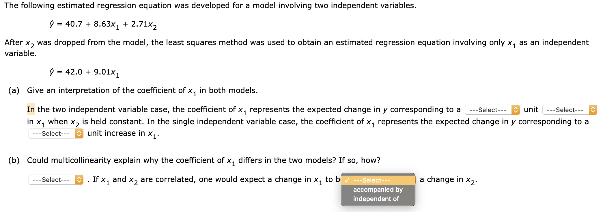 Solved The following estimated regression equation was | Chegg.com