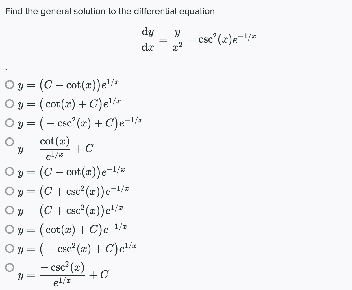 Solved Find The General Solution To The Differential Equa Chegg Com