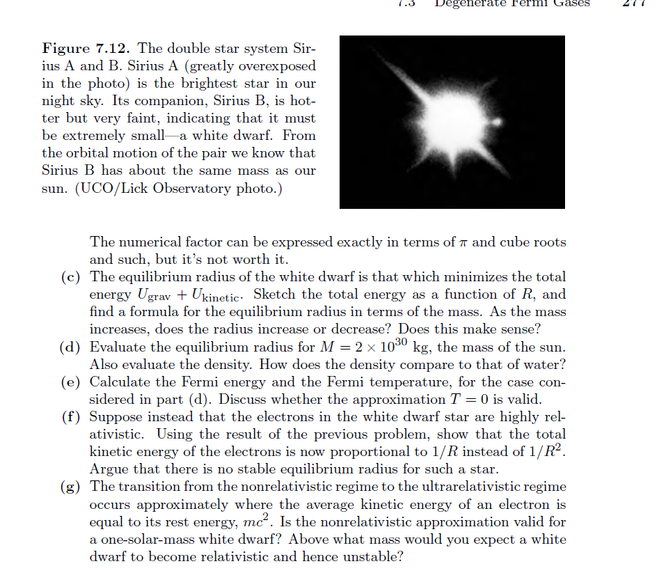 Solved Problem 723 A White Dwarf Star See Figure 712 Is 
