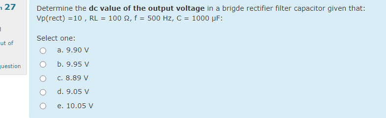 Solved 27 Determine the dc value of the output voltage in a | Chegg.com