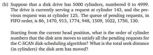 Solved B Suppose That A Disk Drive Has 5000 Cylinders