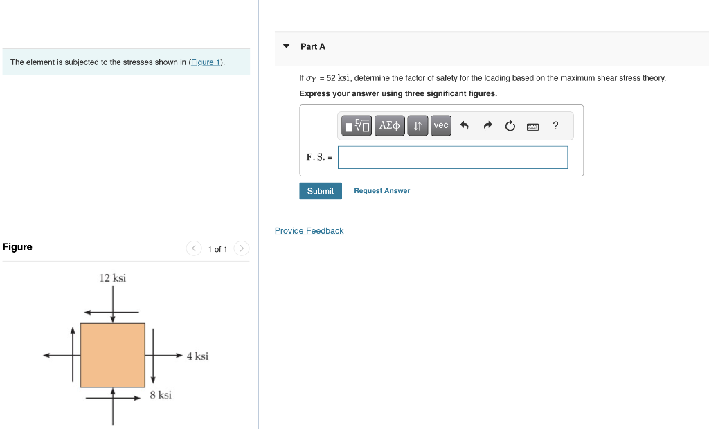 Solved The element is subjected to the stresses shown in | Chegg.com