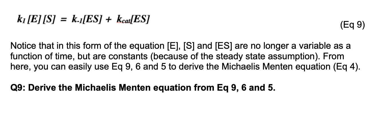 Solved How is the Michaelis Menten equation below derived | Chegg.com