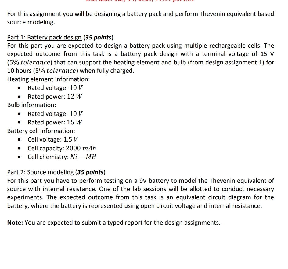 unit 6 assignment battery recharge