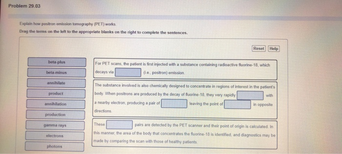 Solved Problem 29.03 Explain how positron emission | Chegg.com