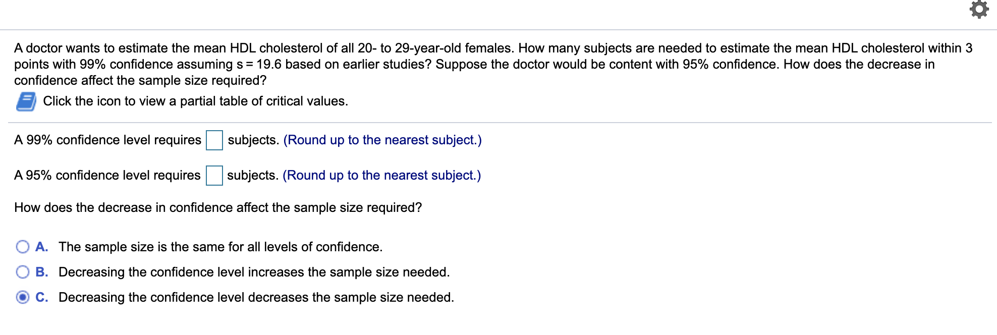 Solved A Doctor Wants To Estimate The Mean Hdl Cholesterol Chegg Com