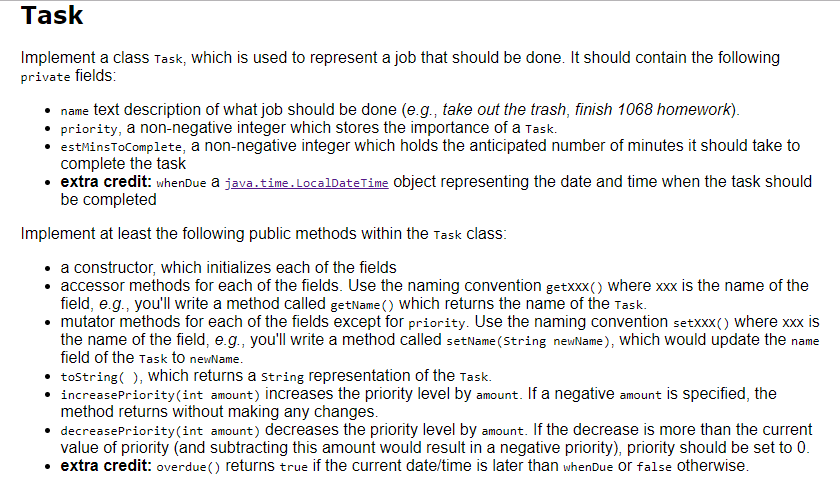 Implement at least the following public methods | Chegg.com