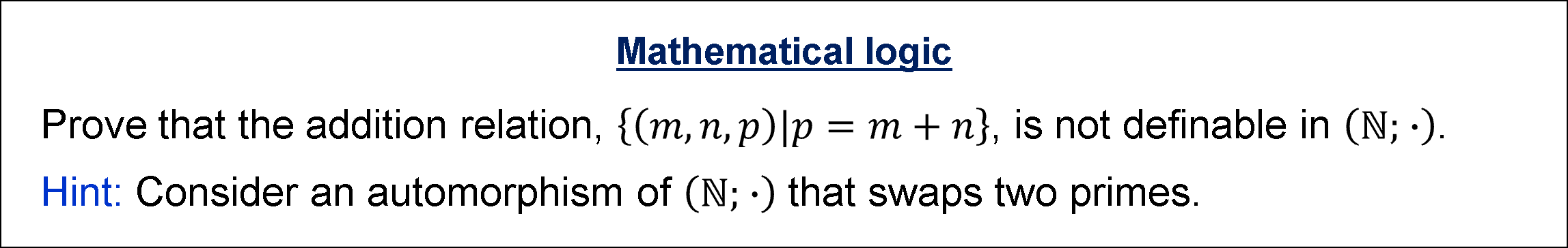 Solved Mathematical LogicHint: | Chegg.com