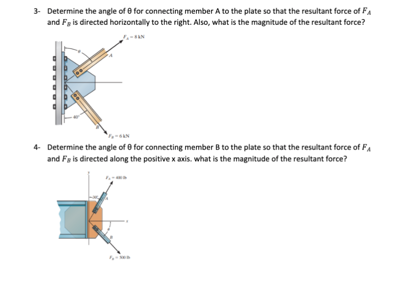 Solved 3- Determine The Angle Of 0 For Connecting Member A | Chegg.com