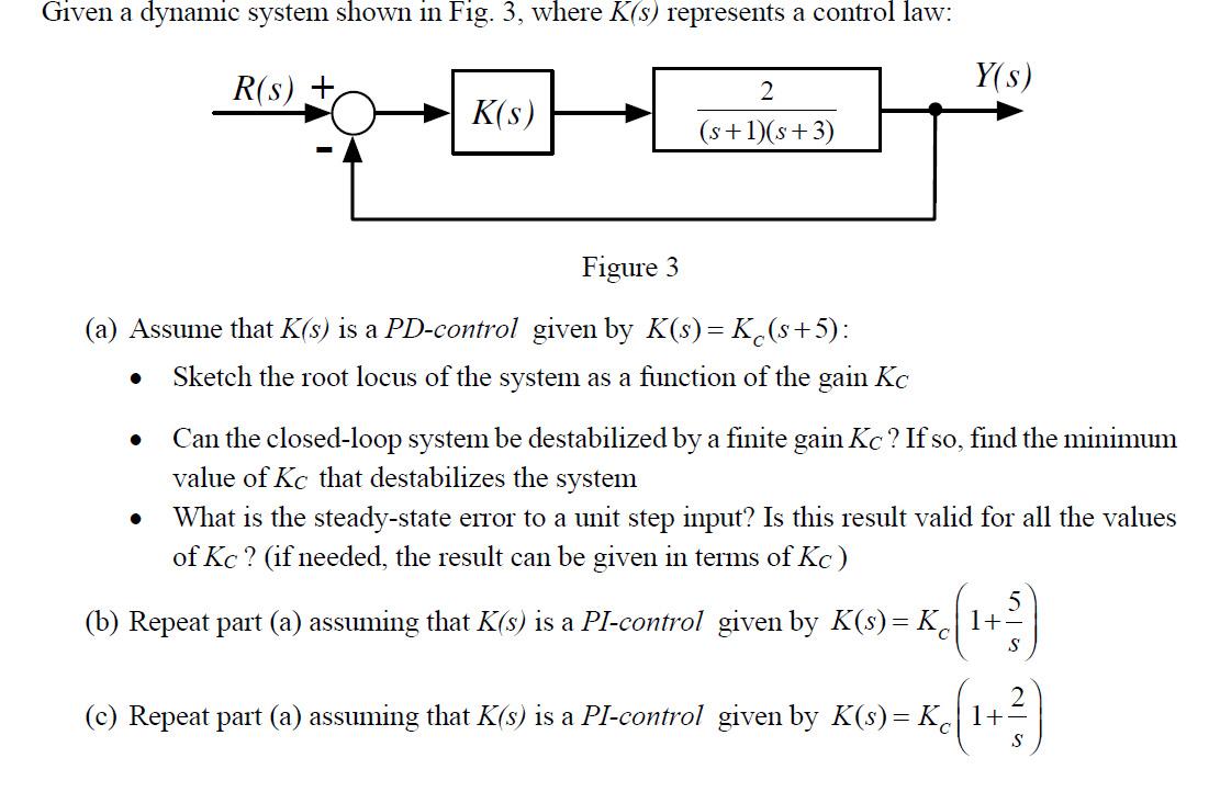 Solved (a) Assume that K(s) is a PD-control given by | Chegg.com