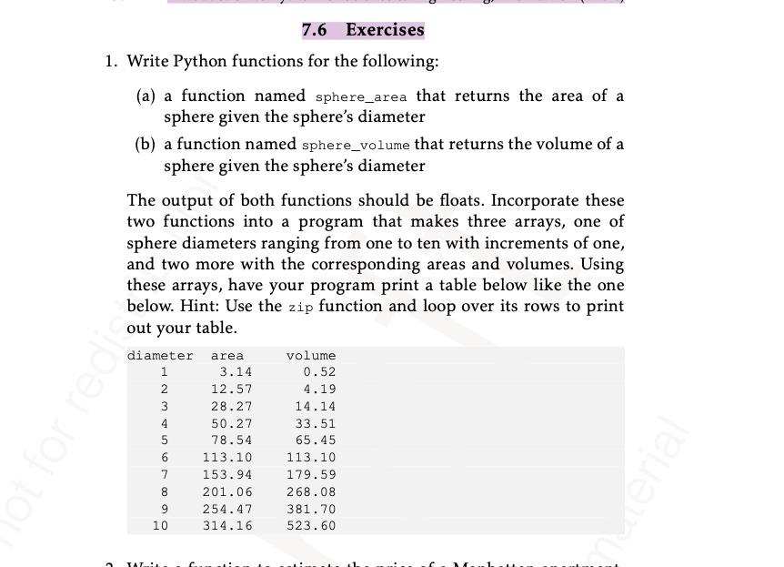 Solved 1. Write Python functions for the following: (a) a | Chegg.com