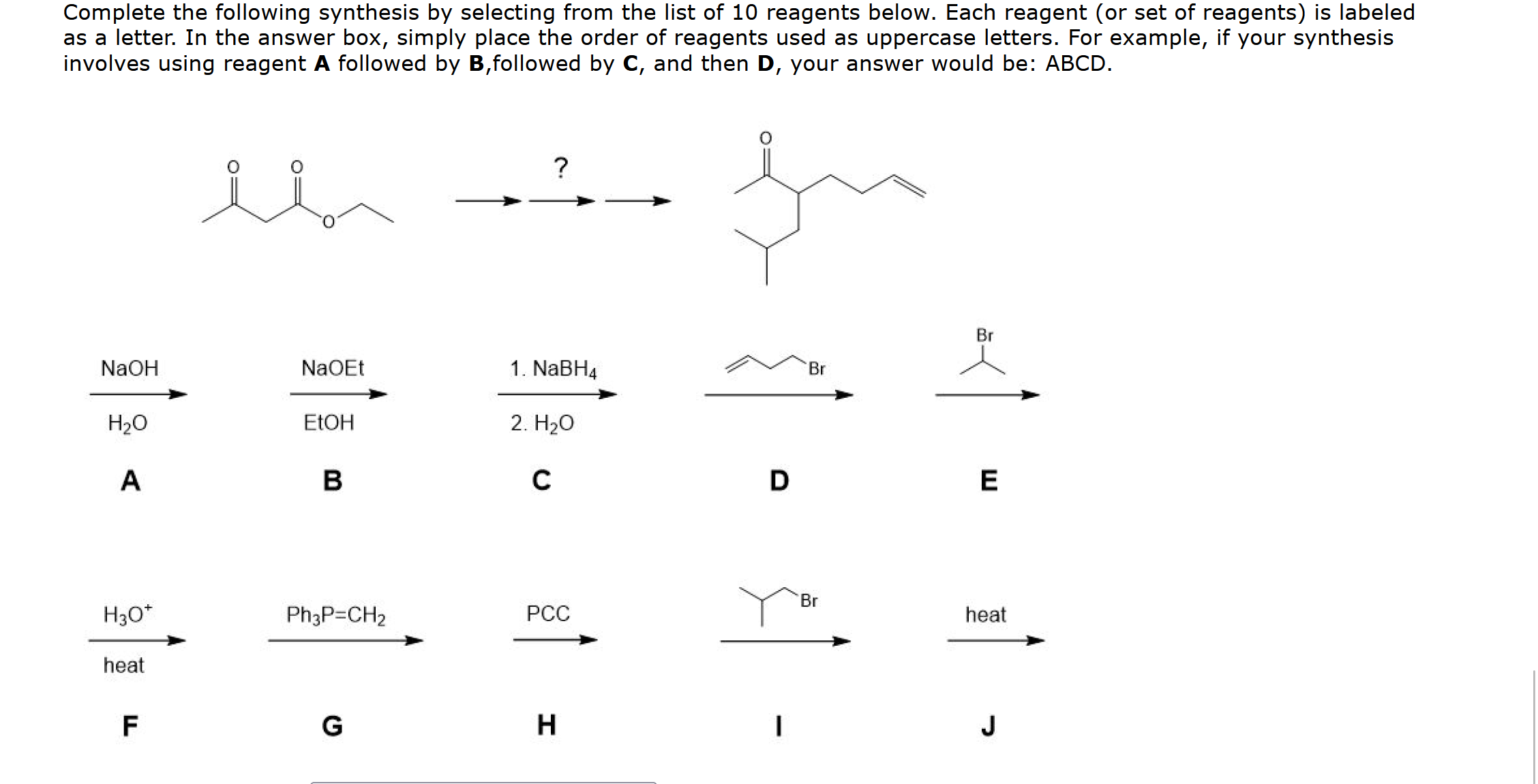 Solved Complete The Following Synthesis By Selecting From | Chegg.com