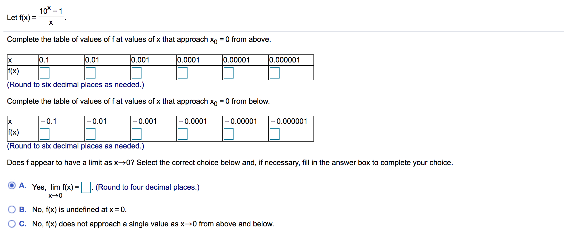 Solved 10% - 1 Let f(x) = х Complete the table of values off | Chegg.com