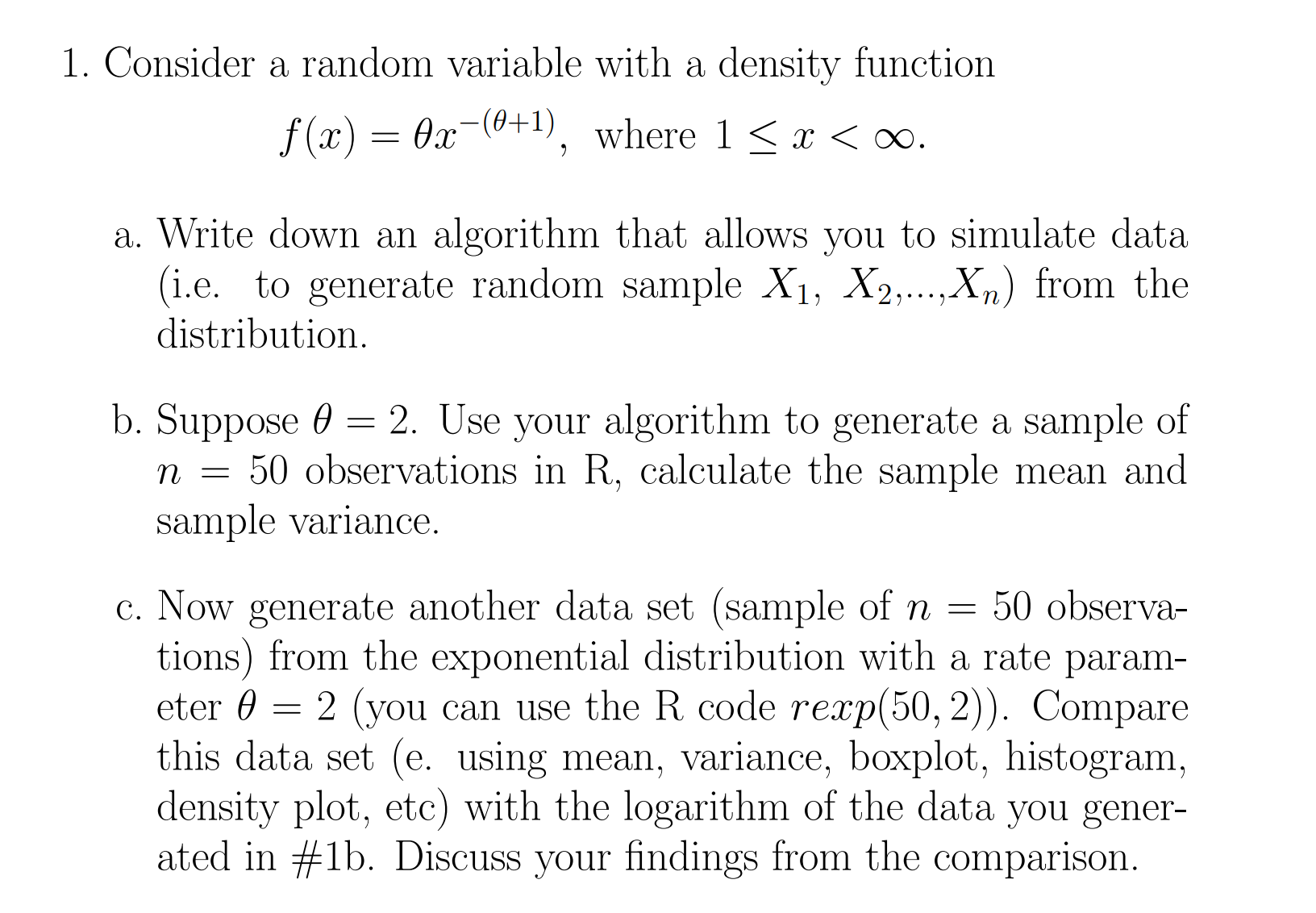 Solved Consider a random variable with a density