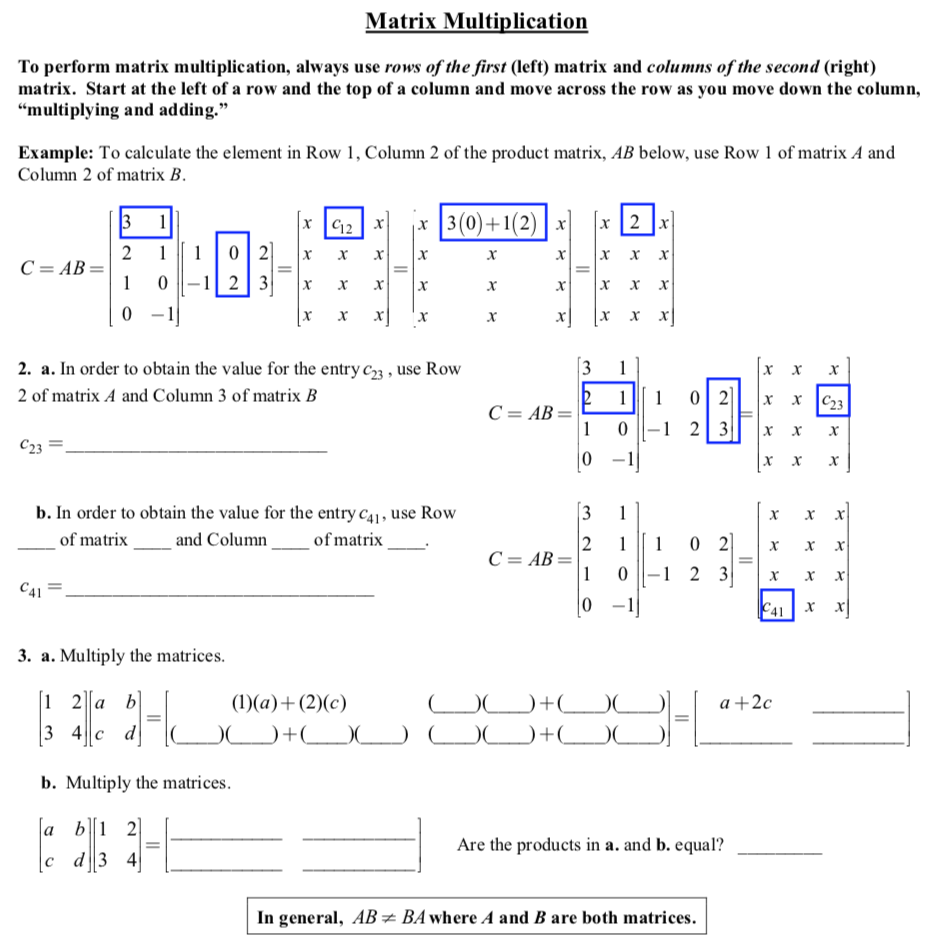 Solved Matrix Multiplication To perform matrix Chegg