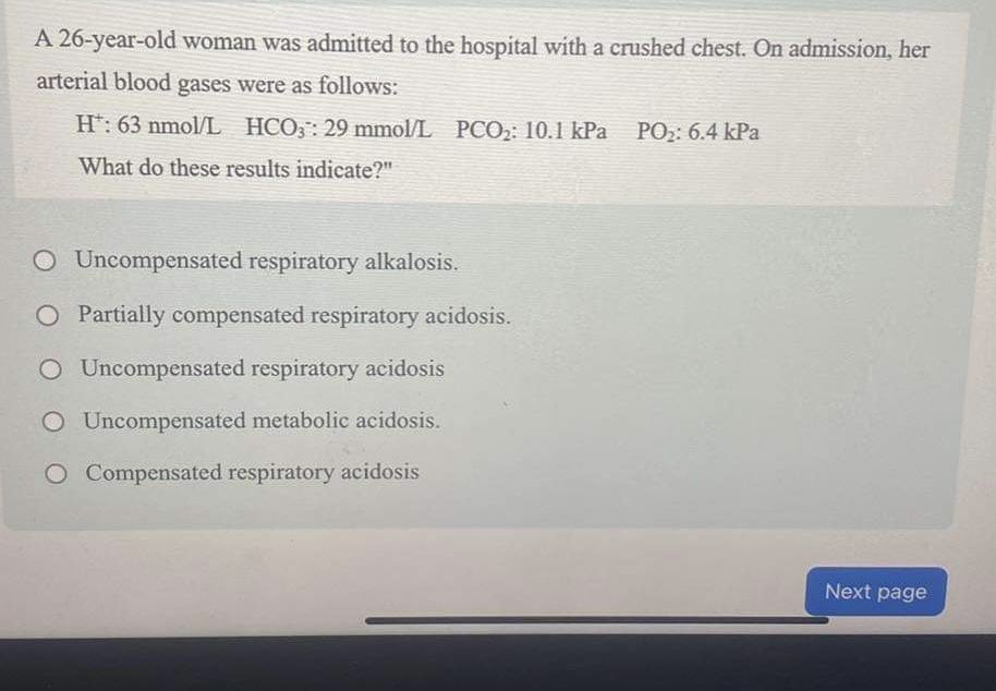 Solved A 26-year-old woman was admitted to the hospital with | Chegg.com