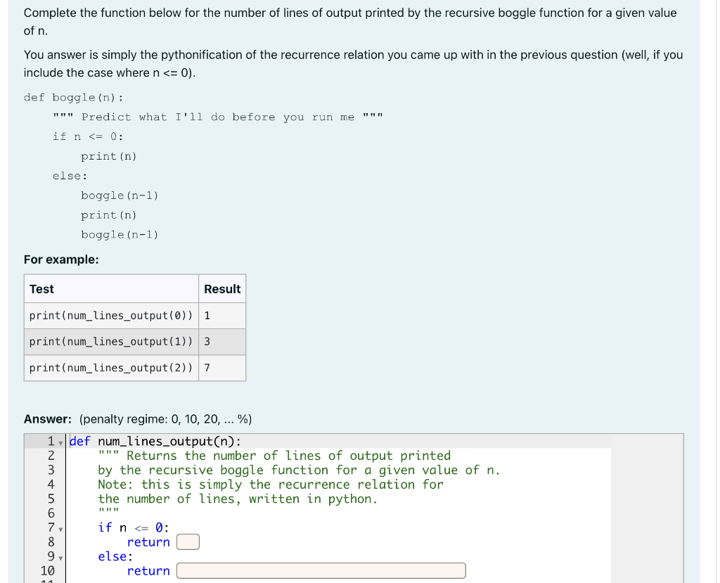 Solved Complete The Function Below For The Number Of Lines | Chegg.com