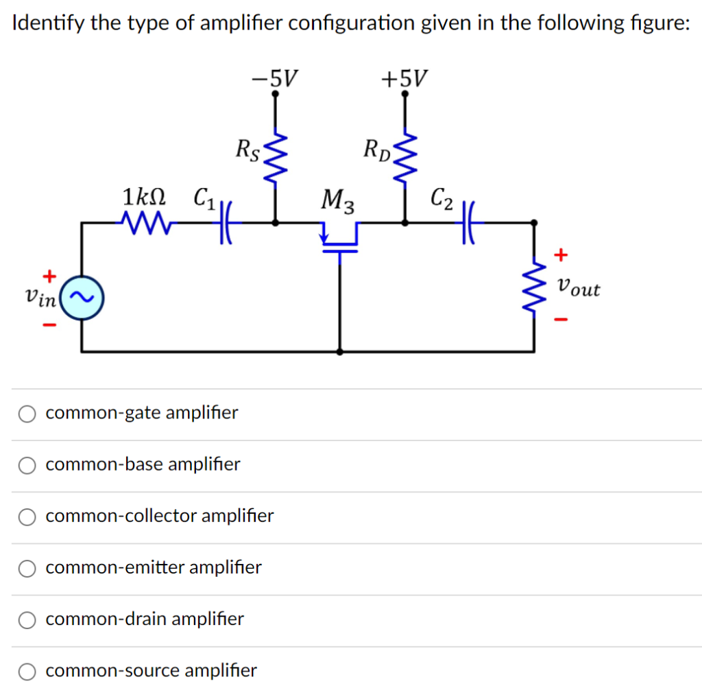 Solved Identify The Type Of Amplifier Configuration Given In | Chegg.com