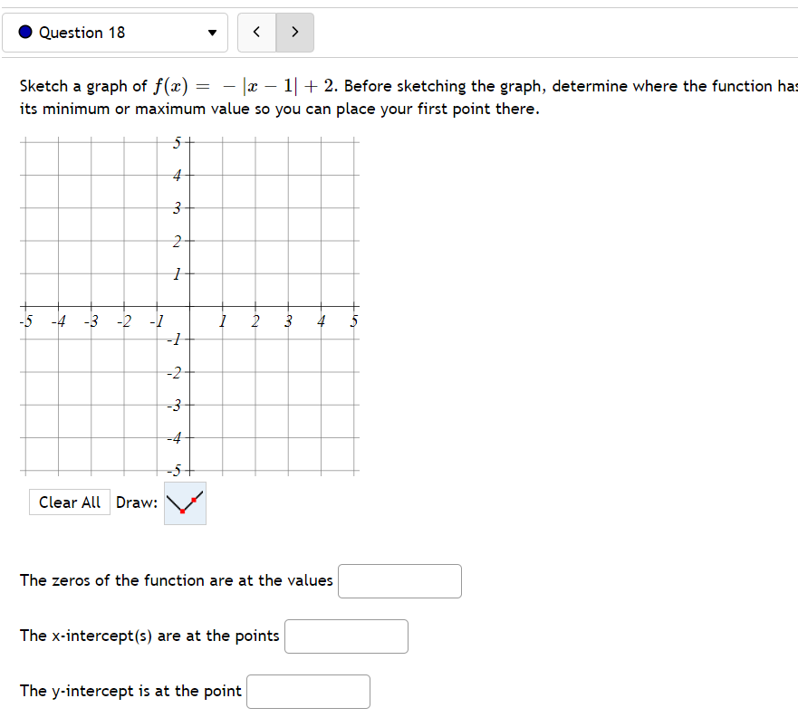 Solved Sketch a graph of f(x)=−∣x−1∣+2. Before sketching the | Chegg.com