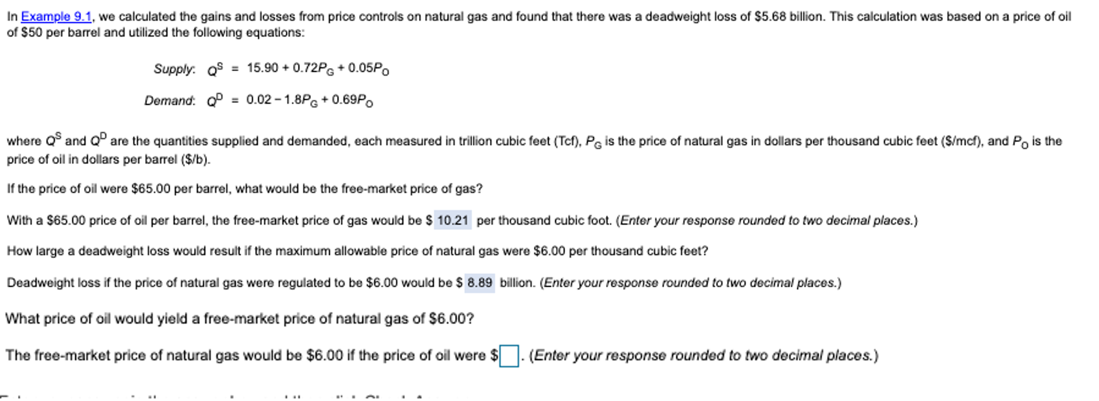 Solved In Example 9.1, We Calculated The Gains And Losses | Chegg.com