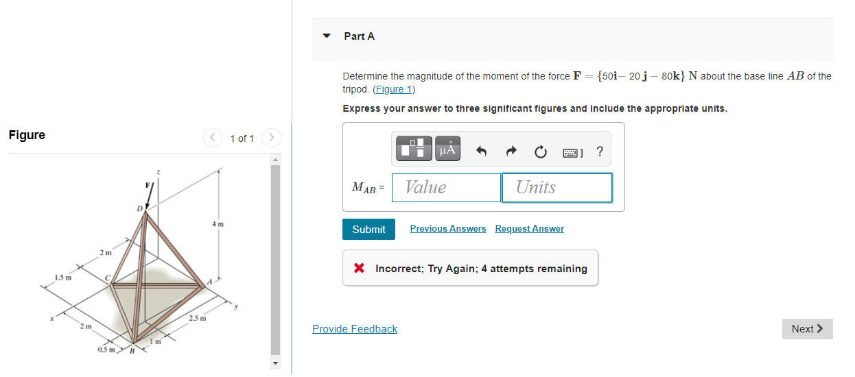 Solved Part A Determine the magnitude of the moment of the | Chegg.com