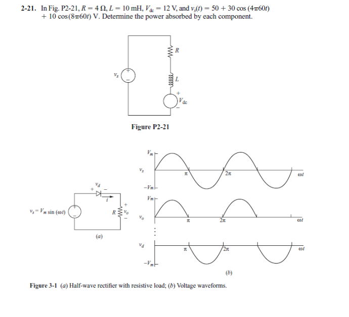 Solved 2 21 In Fig P2 21 R 412 L 10 Mh Va 12 V A Chegg Com