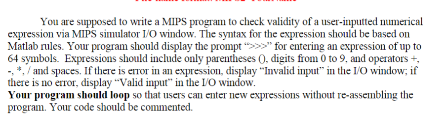 Solved You are supposed to write a MIPS program to check | Chegg.com