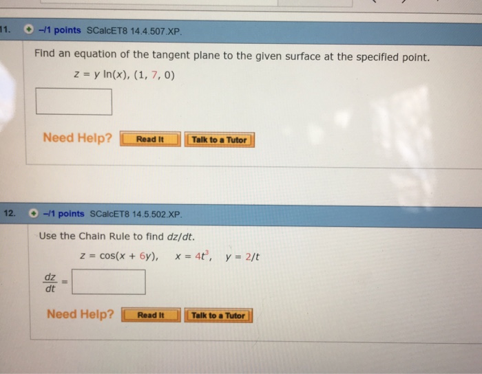 Solved Find An Equation Of The Tangent Plane To The Given