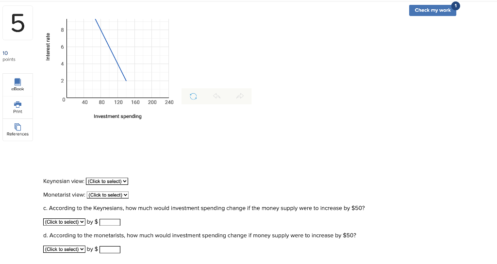 Check my work 5 Use the graph below to answer the | Chegg.com