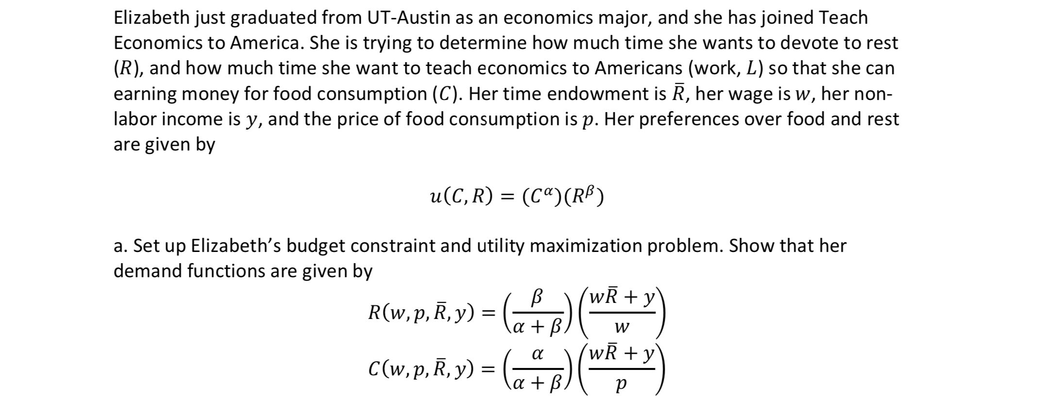 Solved Elizabeth Just Graduated From Ut Austin As An Econ Chegg Com