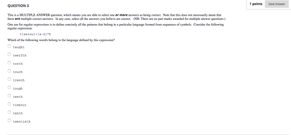 Solved 1 points Save Answer QUESTION 1 This is a MULTIPLE | Chegg.com