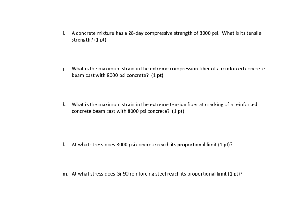 Solved i. A concrete mixture has a 28-day compressive