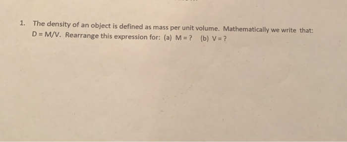the amount of mass per unit of volume in an object