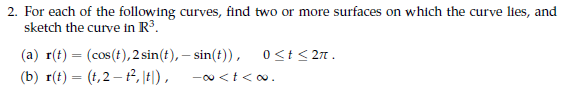 Solved 2. For each of the following curves, find two or more | Chegg.com