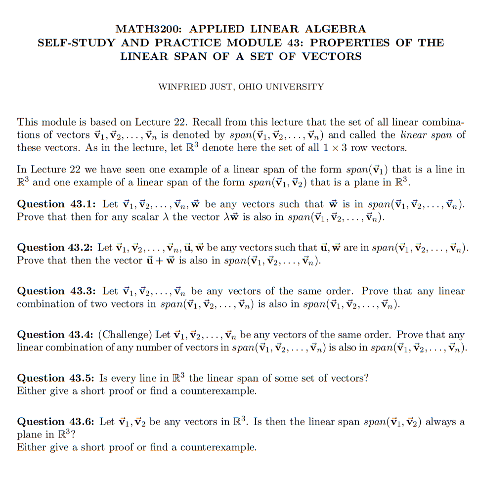 What is Spans [Passing Linear Algebra] 