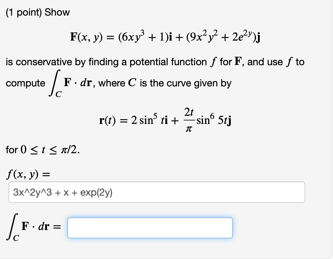 Solved 1 Point Show 1 I 9x2y2 2e2 J F X Y 6xy I Chegg Com