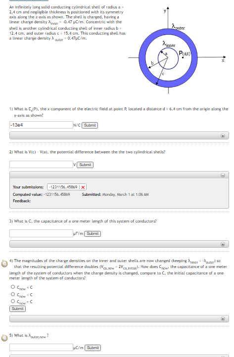 Solved An Infinitely Long Solid Conducting Cylindrical Shell | Chegg.com