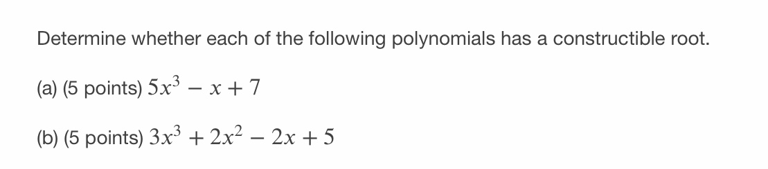 Solved Determine whether each of the following polynomials | Chegg.com