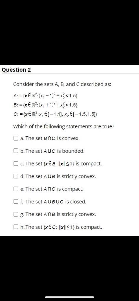 Solved Consider The Sets A,B, And C Described As: | Chegg.com