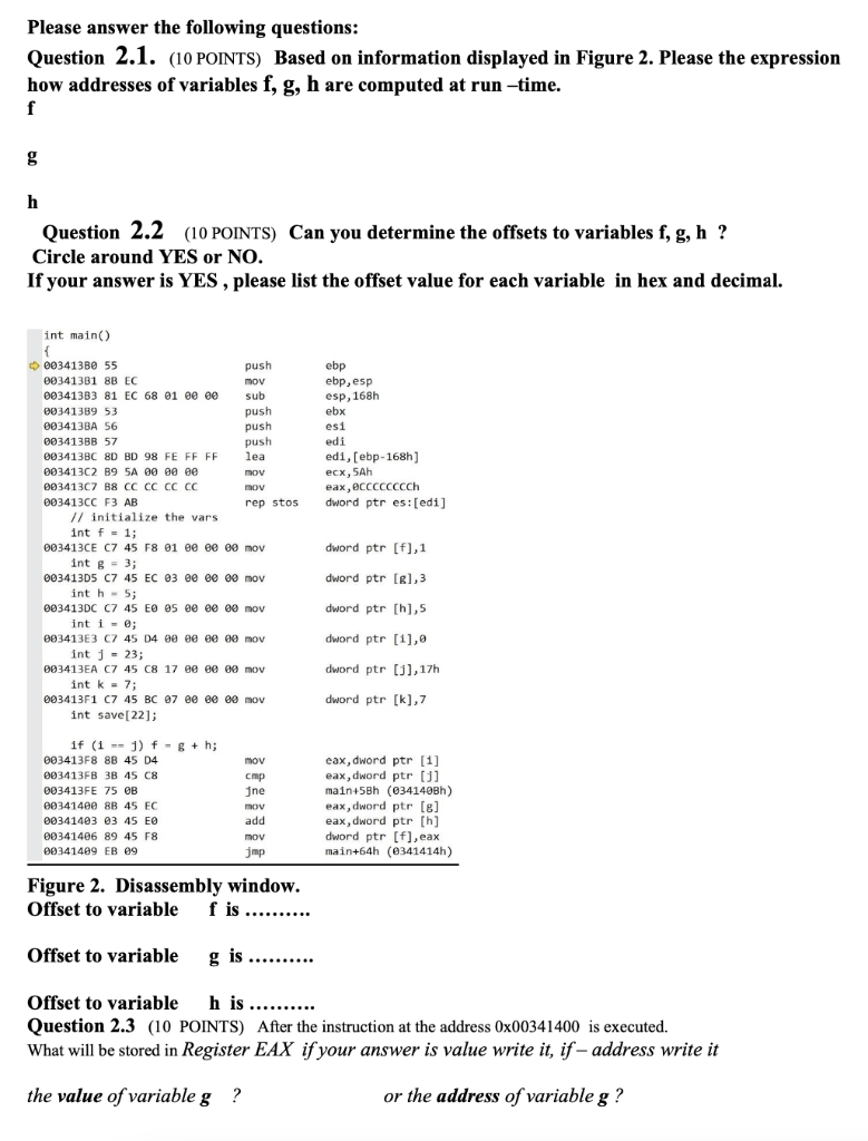 Solved Question 2. You are given the following C code and | Chegg.com