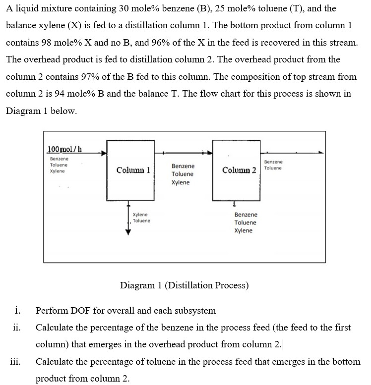 solved-a-liquid-mixture-containing-30-mole-benzene-b-25-chegg