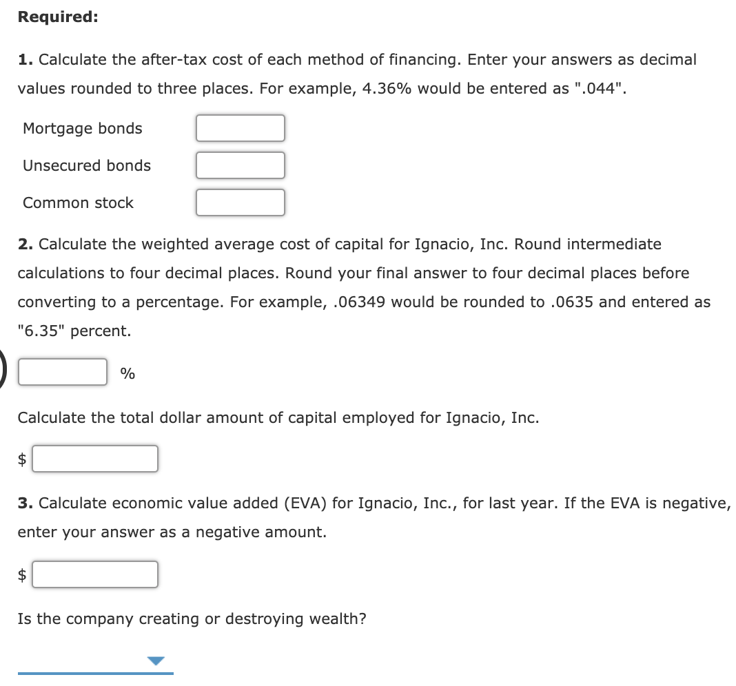 Solved Calculating Weighted Average Cost of Capital and | Chegg.com