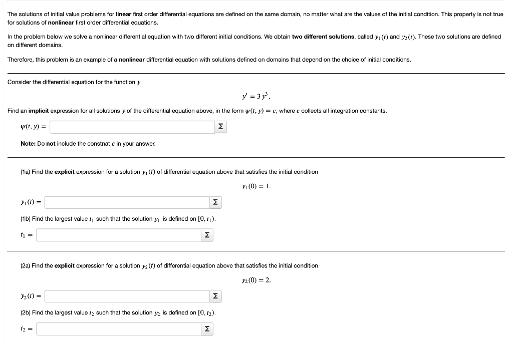 The solutions of initial value problems for linear | Chegg.com
