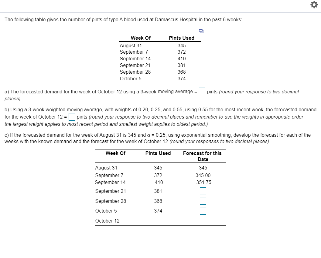 Solved The Following Table Gives The Number Of Pints Of Type Chegg