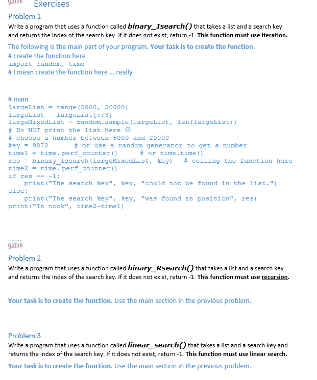 Solved Exercises Problem 1 Write a program that uses a | Chegg.com