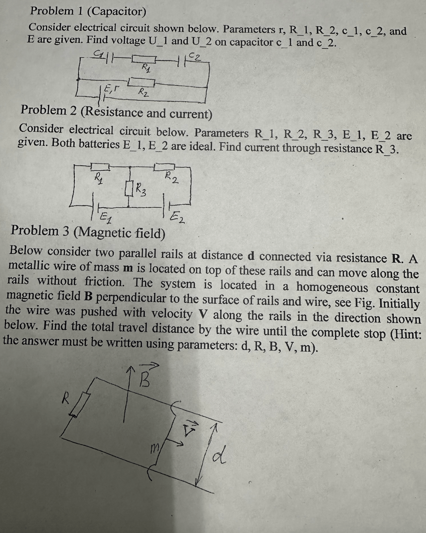 Solved Problem 1 (Capacitor) Consider electrical circuit | Chegg.com