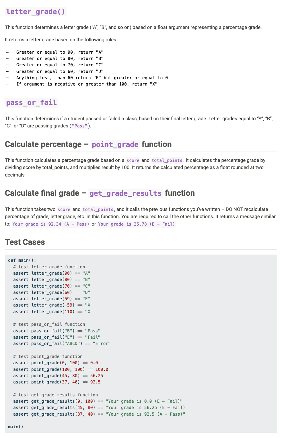 Solved Letter_grade( )This Function Determines A Letter | Chegg.com